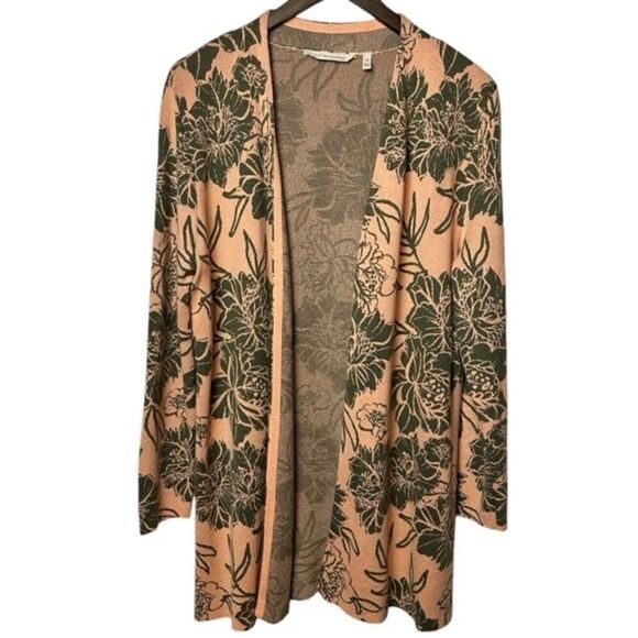 Soft Surroundings Sweater Woman’s M Desert Rose Peach Dreams Open Front - Picture 2 of 5